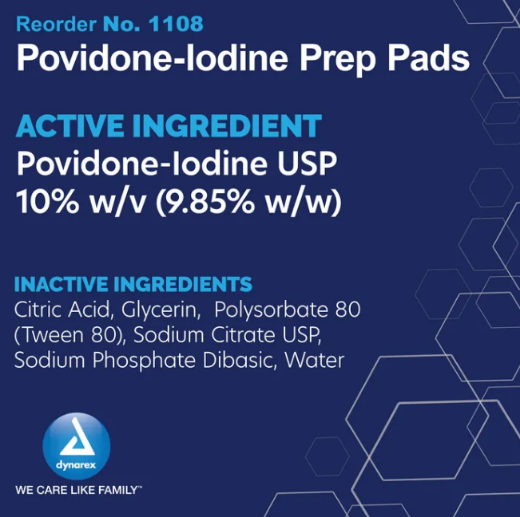 Picture of Povidone Iodine Prep Pad, Medium, 100/BX