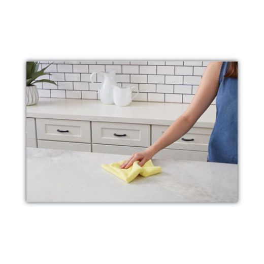 Picture of Microfiber Cleaning Cloths, 16 x 16, Yellow, 24/Pack