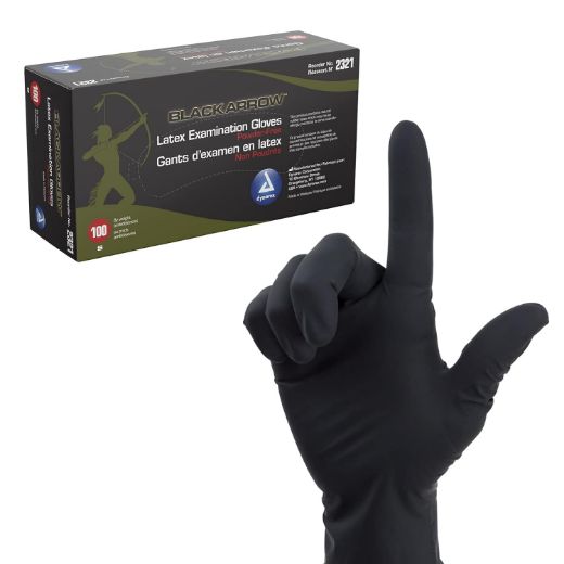 Picture of Black Arrow Latex Exam Gloves, Powder-Free