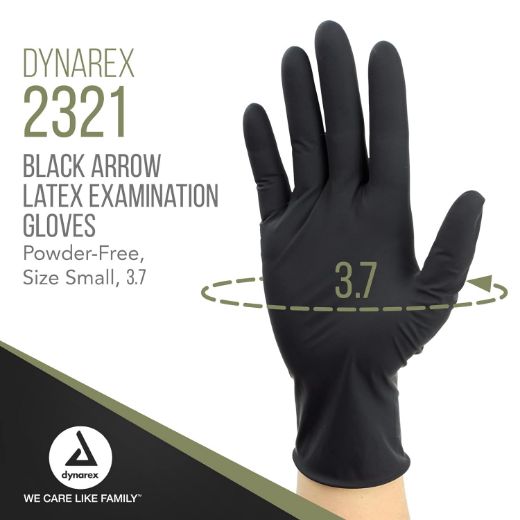 Picture of Black Arrow Latex Exam Gloves, Powder-Free